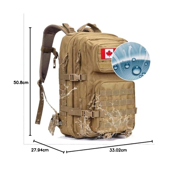 *NEW* Water Resistant Military/Army Tactical Backpack Molle Webbing Tan/Sand - Picture 10 of 11